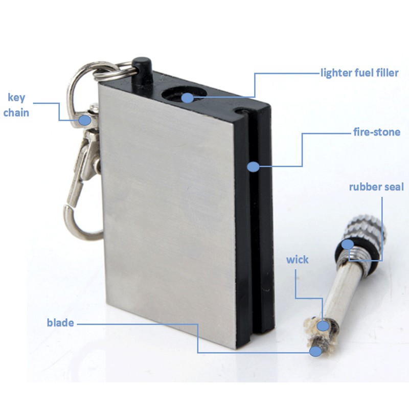 5 Windproof Permanent Match Metal Kerosene Lighter Portable Fire-making Stick