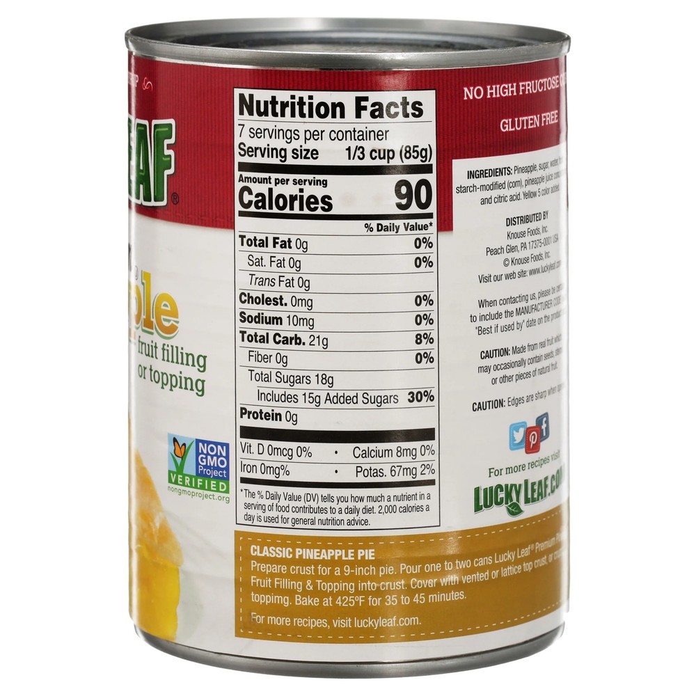 Pineapple Pie Filling, 21 oz