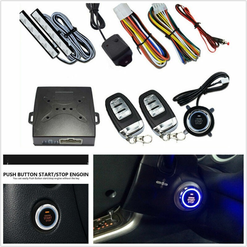 Car Security System Vibration Alarm Ignition Engine Start Push Button Remote C8