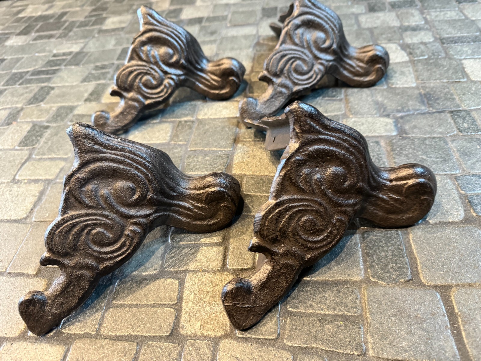 4; Furniture Legs 5.75" Cast Iron Metal Claw foot Tub Wood Stove Feet Salvage