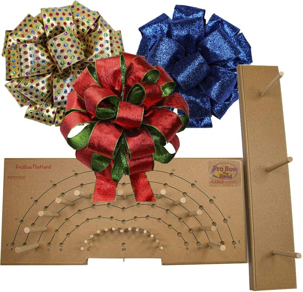 Large Custom Hand Bow Maker 3 Ribbon for Holiday Christmas Wreaths Tree Topper