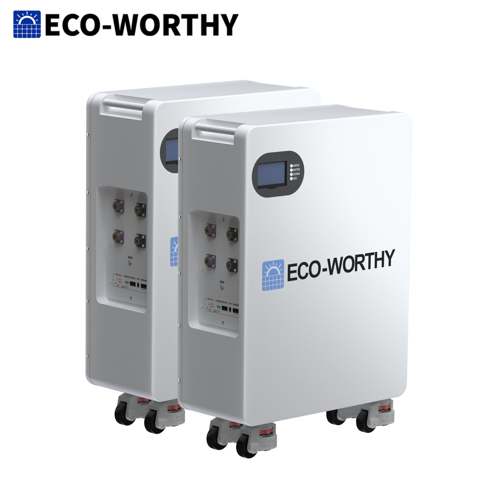 ECO-WORTHY 2Pack 14kWh 48V 280AH LiFePO4 Battery Vertical Standing Solar Backup