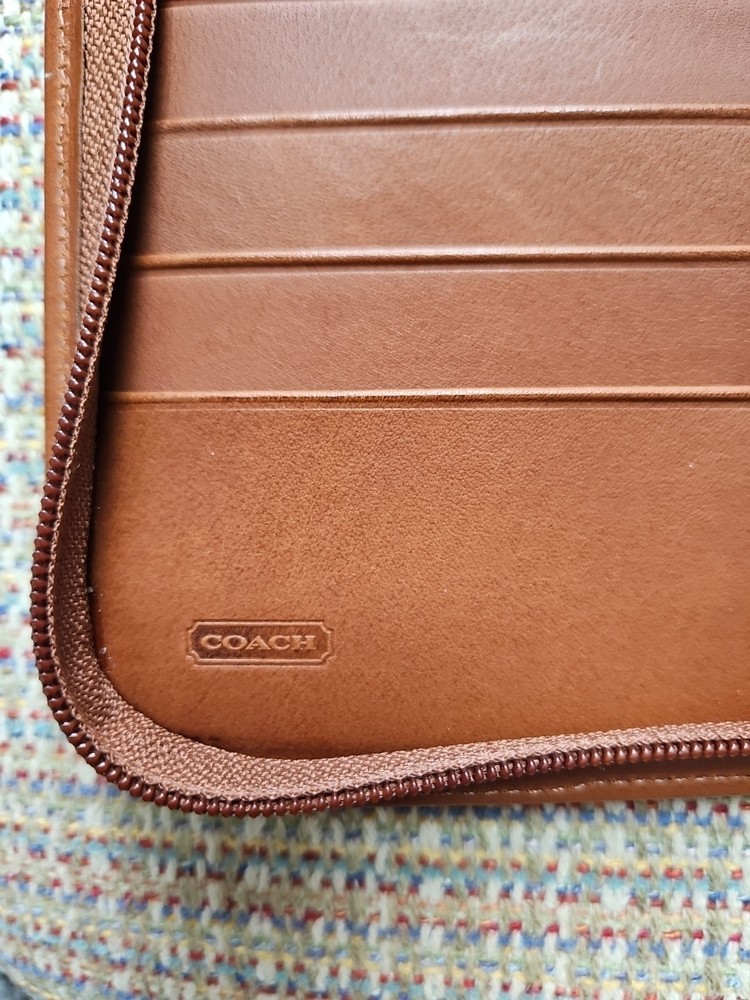 Coach 1990's Leather Organizer Zip Around Planner