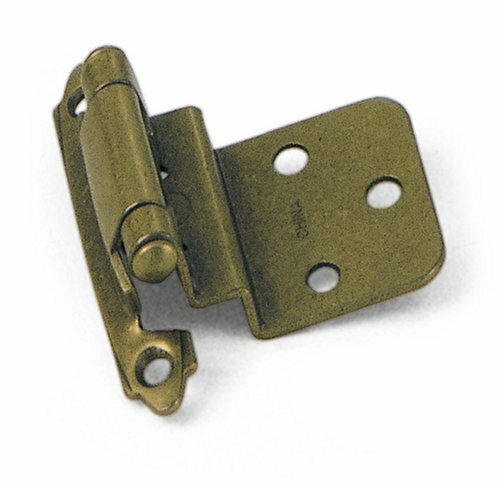 Laurey 2/8" Inset Face Mount Self-Closing Hinge, Antique Brass, 2-Pack