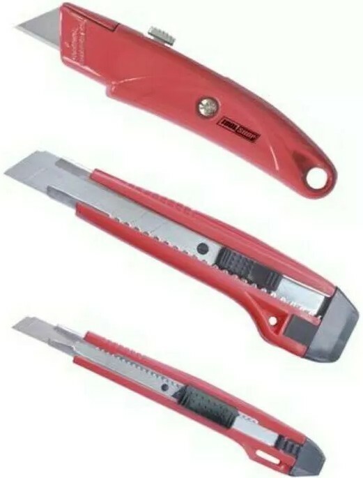 33 pcs Box Cutter Utility Knife Set 3 Different PLUS 30 EXTRA REPLACEMENT BLADES