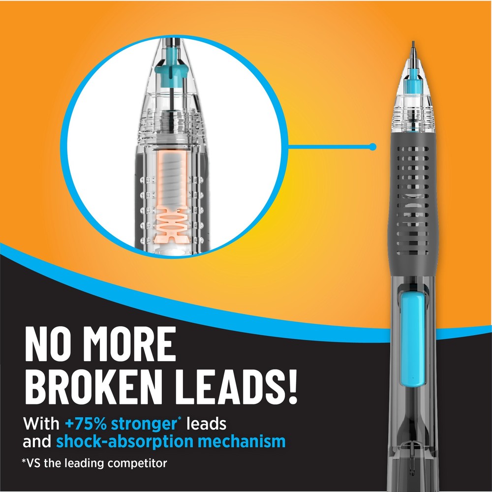BIC Break-Resistant Mechanical Pencils with Erasers, No. 2, 12-Count Pack