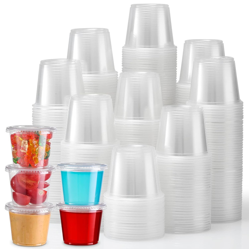 Portion Cups with Lids, 240 Sets - 5.5 Oz Airtight, Stackable Souffle Cups, Sala