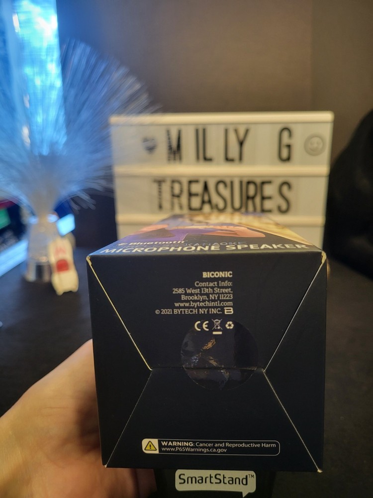 Biconic Wireless Bluetooth Karaoke Microphone Speaker Gold Rechargeable