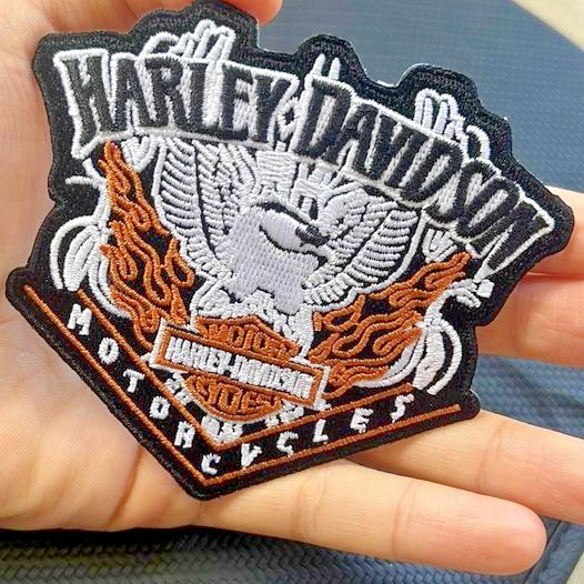 Harley-Davidson Embroidered Shield Hunter Emblem Sew-On Patch