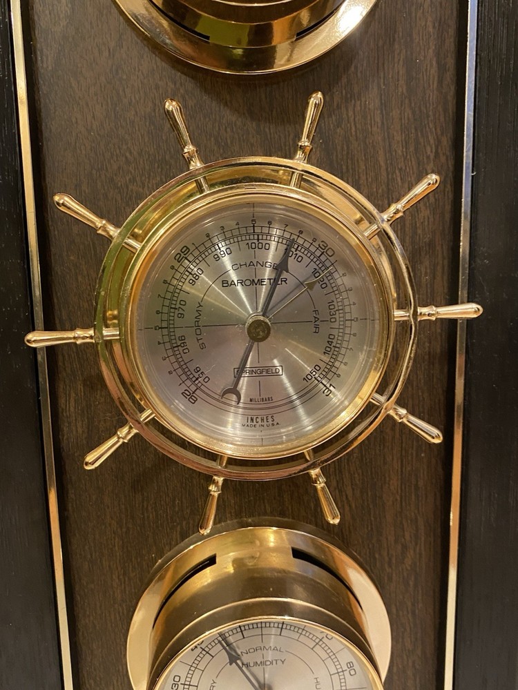 Vintage Springfield Weather Station, Thermometer/ Barometer/ Humidity Plastic