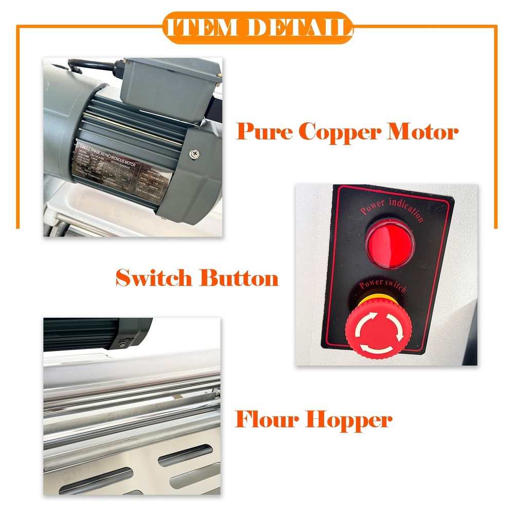 110V Folding Commercial Dough Sheeter Puff Pastry Machine Dough Roller Machine