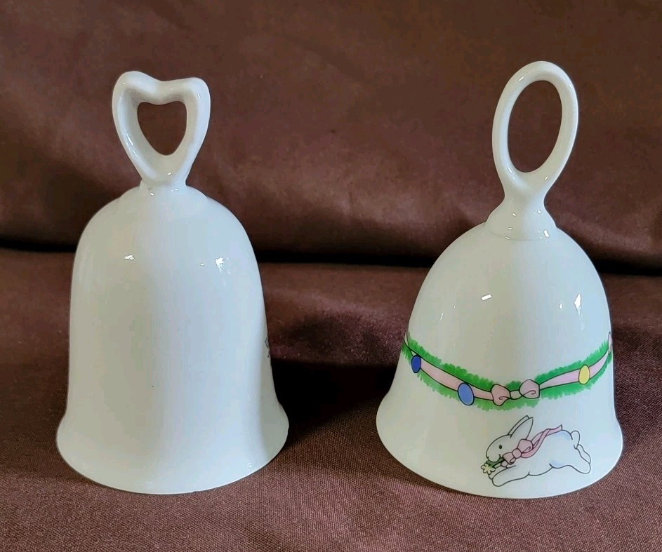 2 Vintage Ceramic Easter Bells