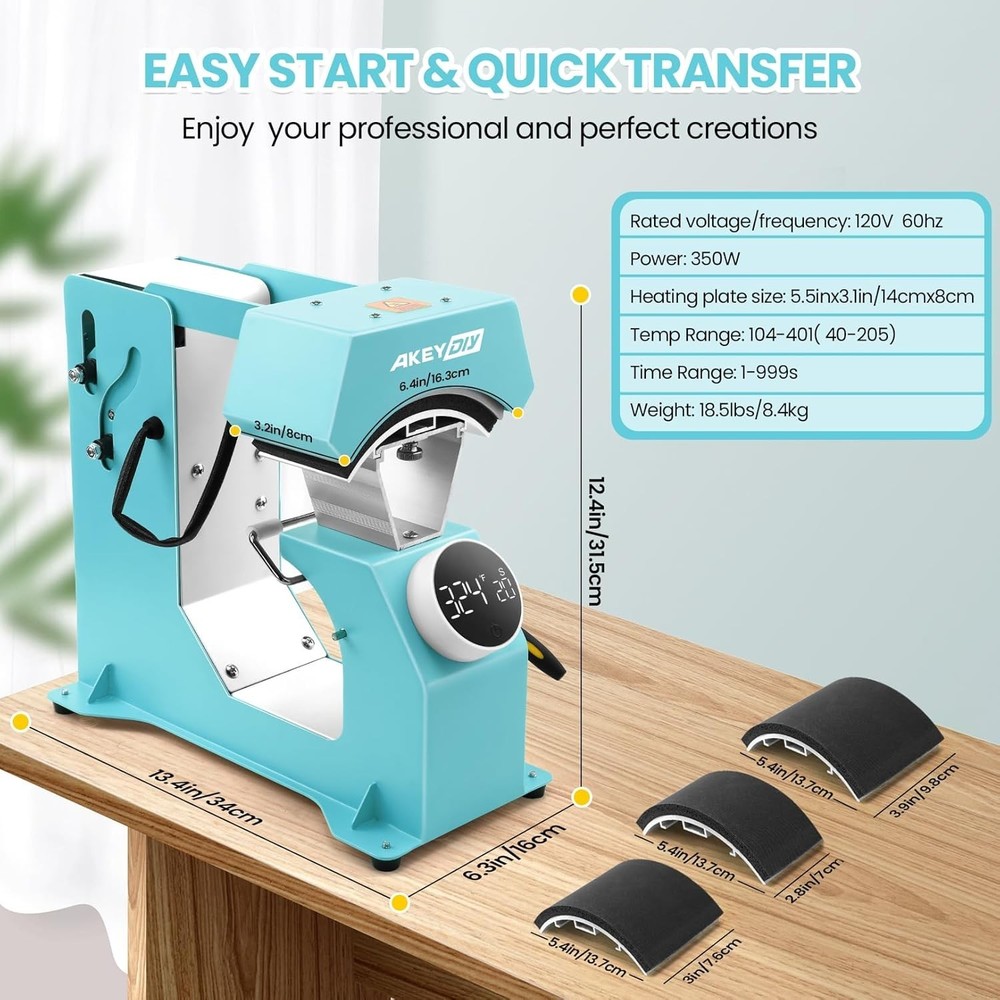 Automatic Release&Press Knob-Style Digital Control Panel, DIY Sublimation Caps$$