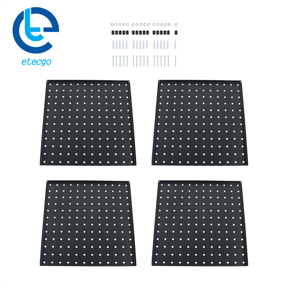 4 Pcs Pegboard Metal Pegboard Wall Panels - Pegboard Wall Organizer System