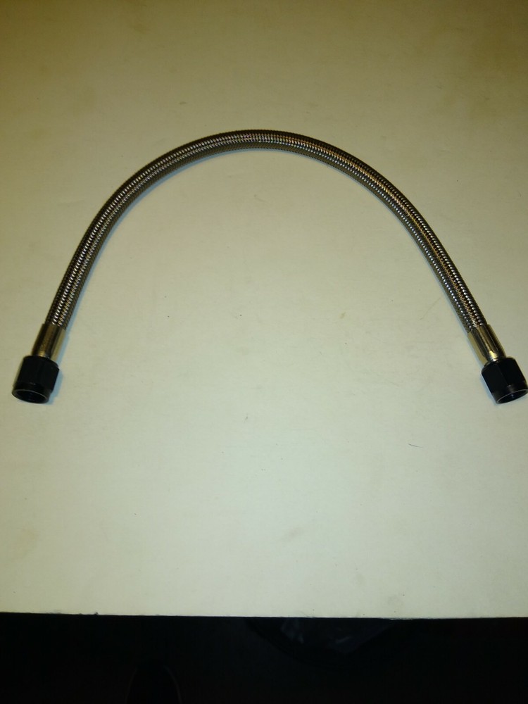4AN 24" NITROUS OXIDE STAINLESS BRAIDED HOSE BLACK ENDS