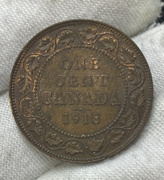 1918 Canada One Large Cent Coin Excellent Condition High Value