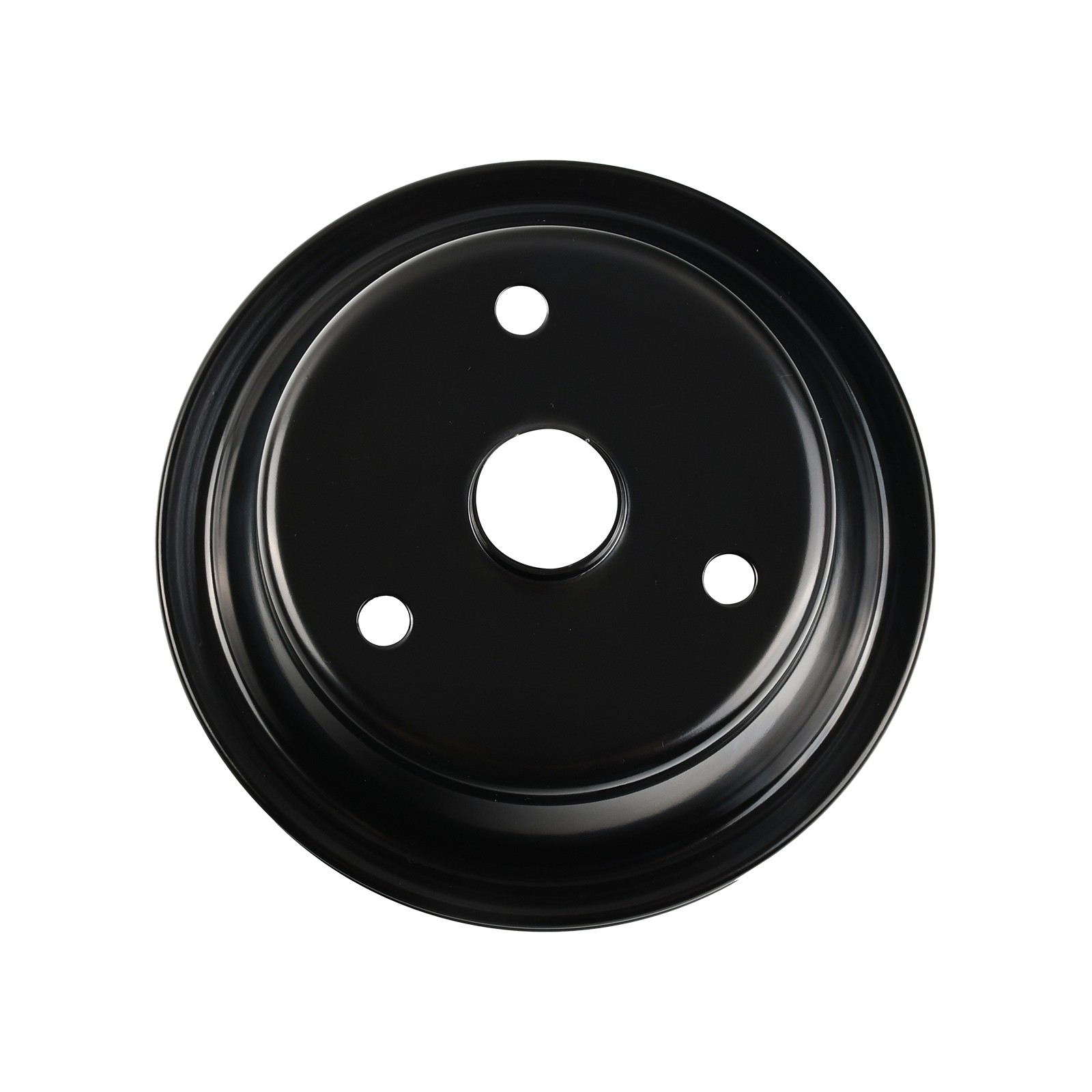 For SBC Chevy 350 Double Groove Black Steel Long Water Pump & Crankshaft Pulley