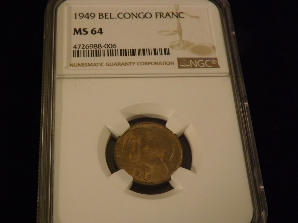 1949      Bel   Congo    Franc               NGC MS 64