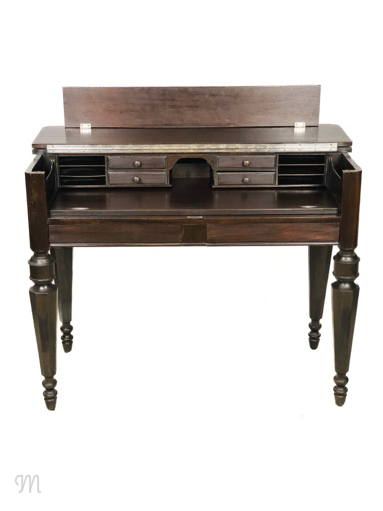 H.E. Shaw Spinet Writing Desk in solid dark Mahogany c.1900