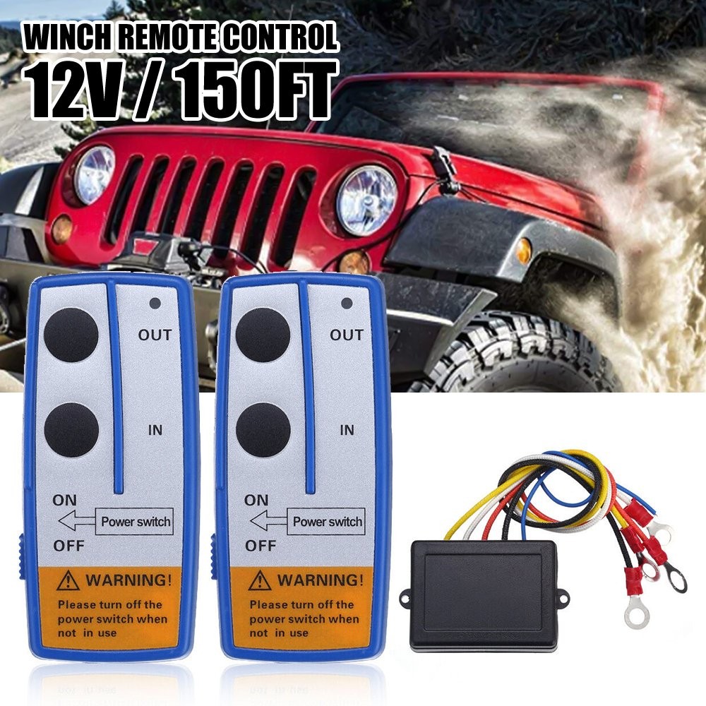 Wireless Winch Remote Control Kit 12V Receiver 150ft Twin Switch Handset