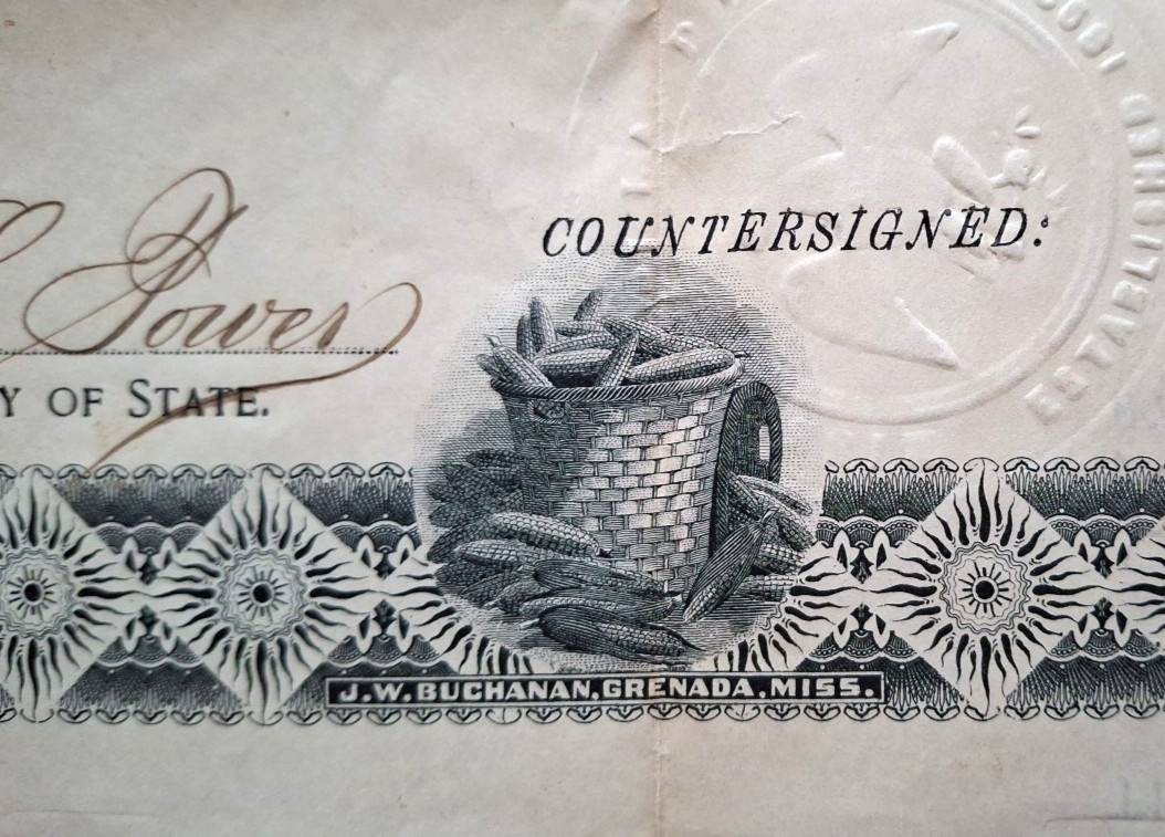 1899 Yazoo County Mississippi Forfeited Land Document Signed by Gov A J McLaurin