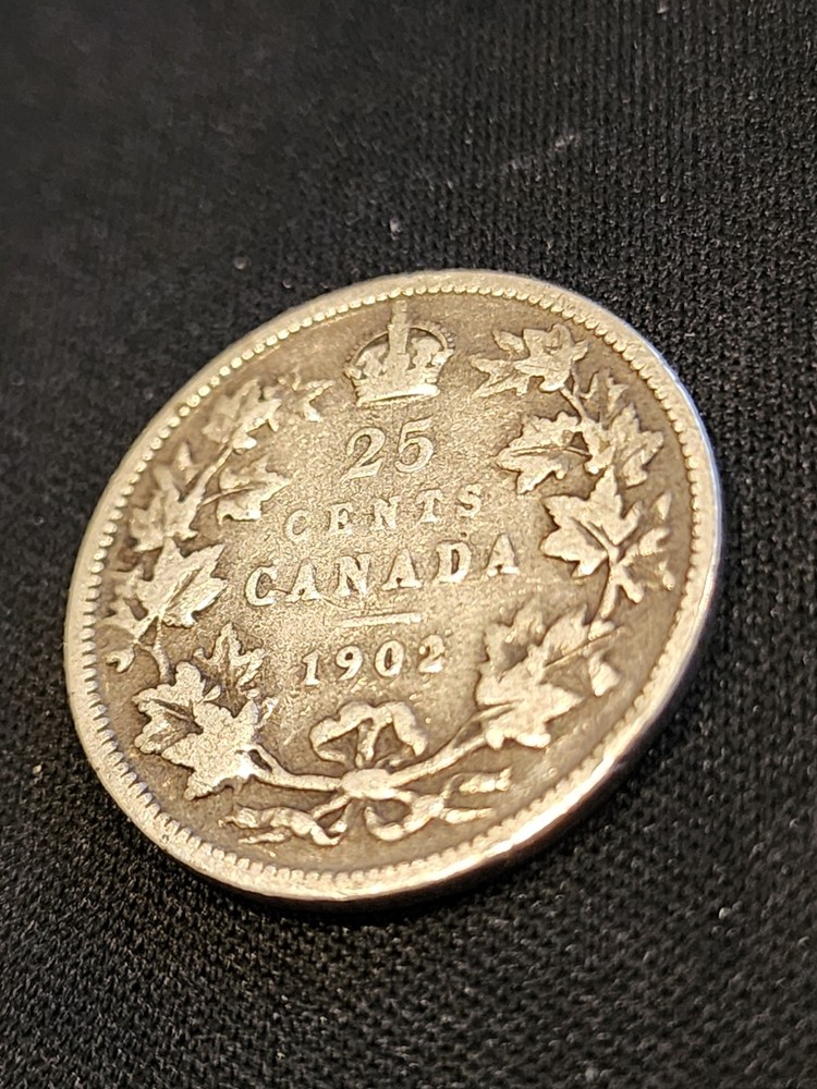 1902 Canada 25 Cents Silver Coin