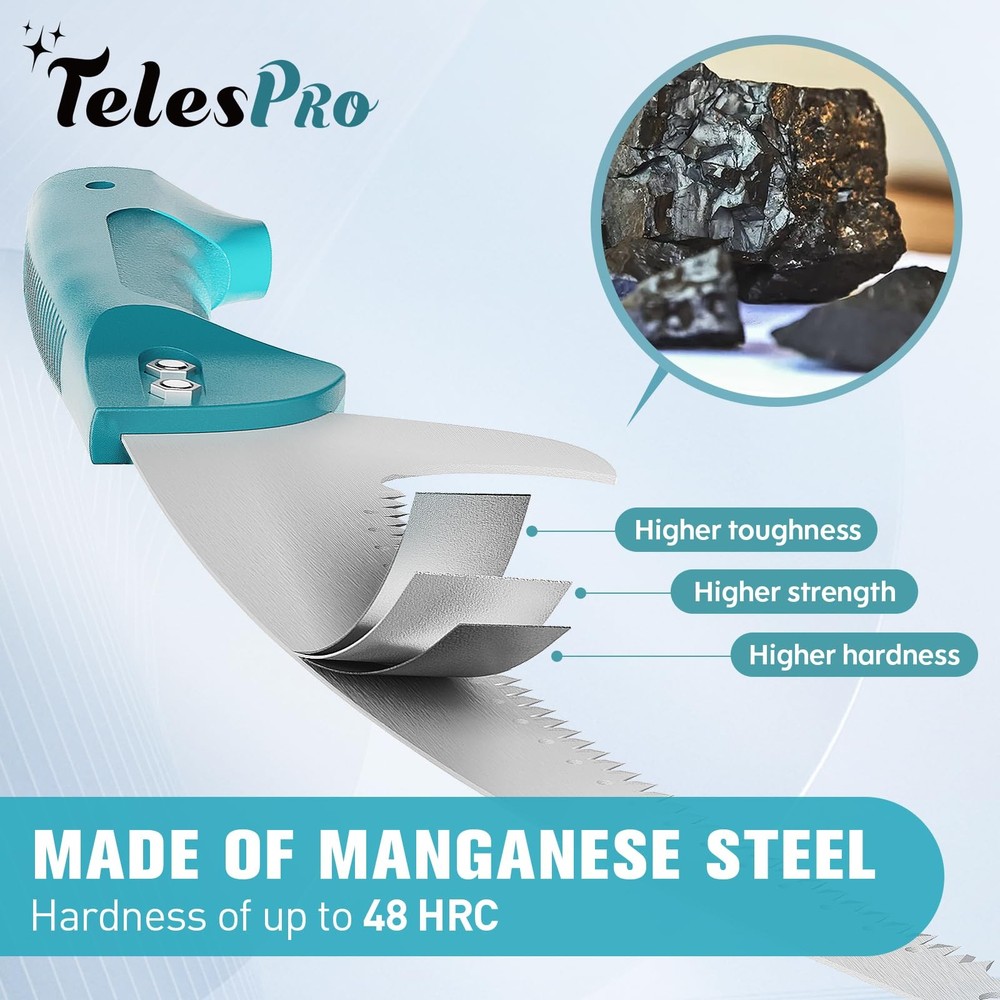 TelesPro Multi-Purpose Handheld Pruning Saw - 16-Inch Blade, Compatible with