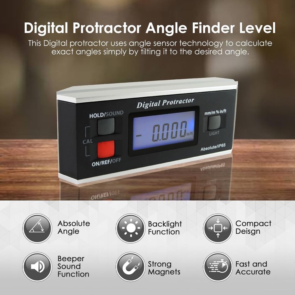Digital Angle Finder Magnetic Protractor Inclinometer Angle Level Meter Tool ...