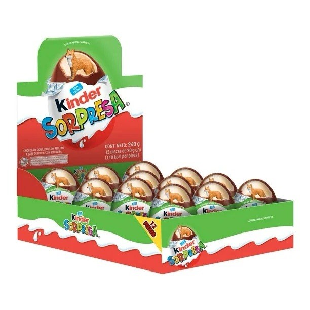 KINDER SORPRESA ANIMALES 🇲🇽 12 PIEZAS - Kinder Surprise (Chocolate Eggs w/Toy)