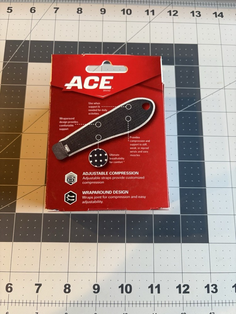 ACE Brand Adjustable Compression Wrist Support. Breathable.