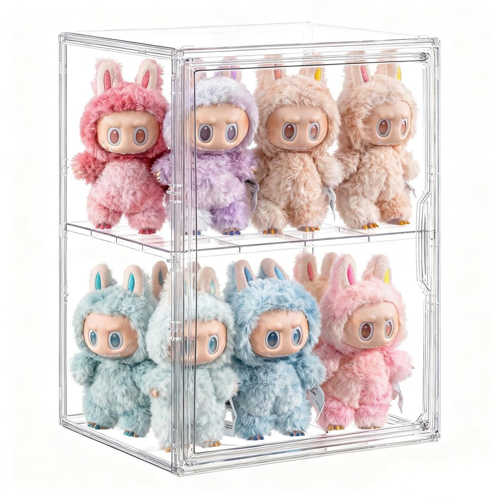 Large Clear Acrylic Display Case Compatible with Labubu POP MART Storage Bin ...