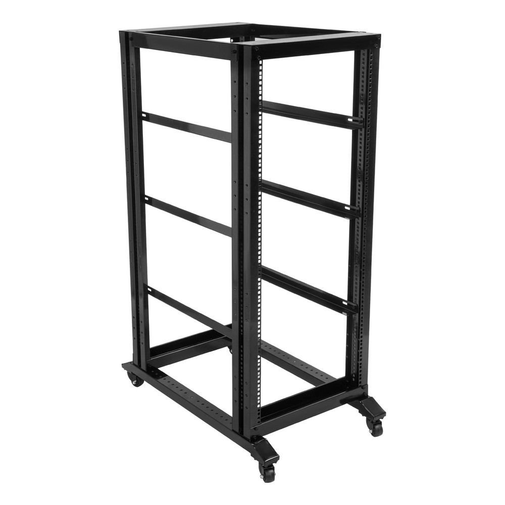 27U Open Frame Server Rack Network Enclosure w/Casters 4 Post 22" Adjustable
