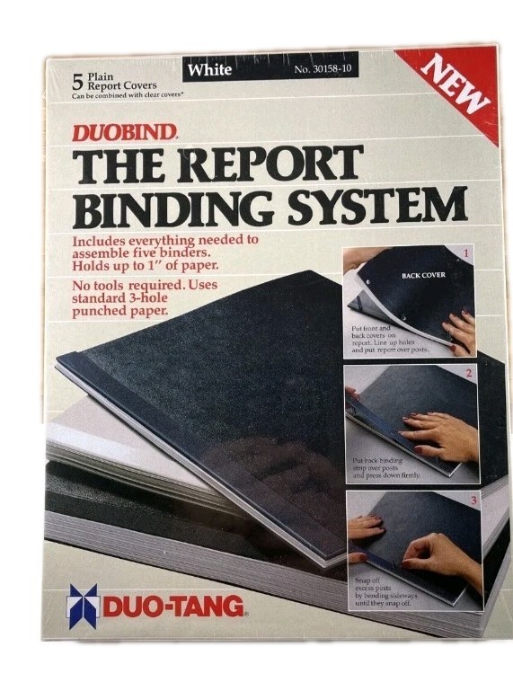 New Sealed Duobind Report Binding System 5 WHITE Report Covers