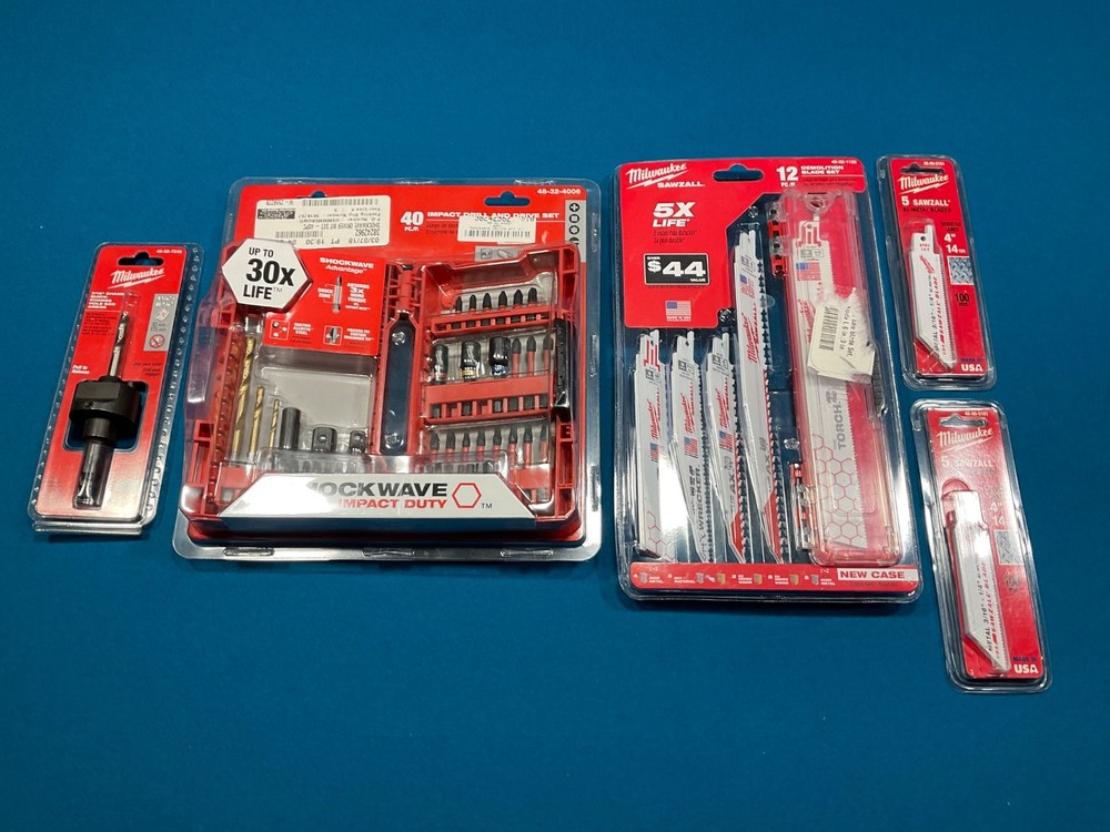 MILWAUKEE SAW BLADES IMPACT DRILL SET PLUS MORE