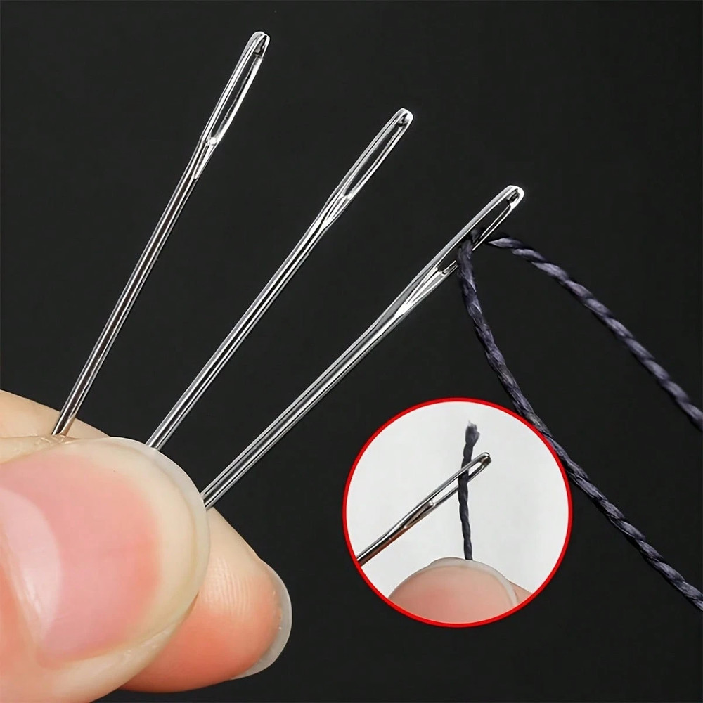 25PCS Large Eye Sewing Needles Set Easy Thread Hand Embroidery Assorted Leather