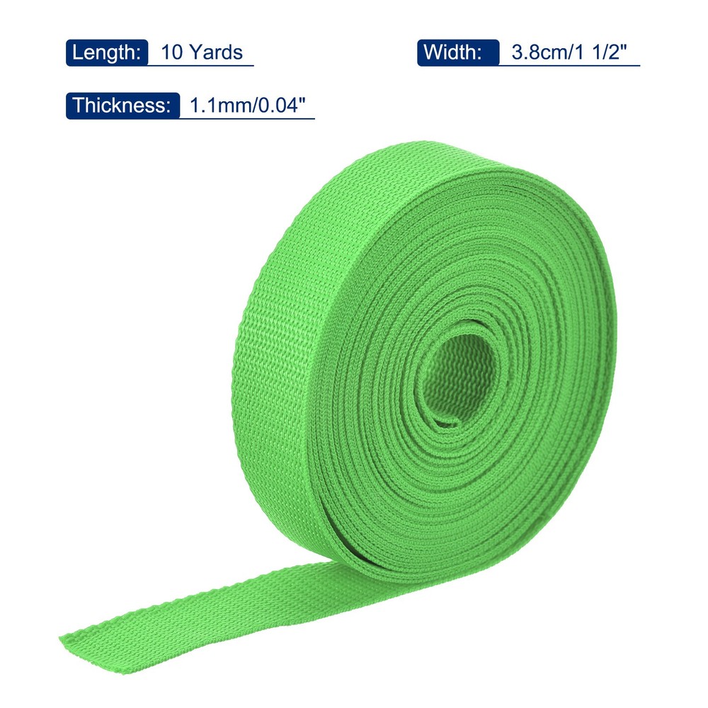 Lightweight Polypropylene Webbing Strap 3.8cm 10 Yard Light Green