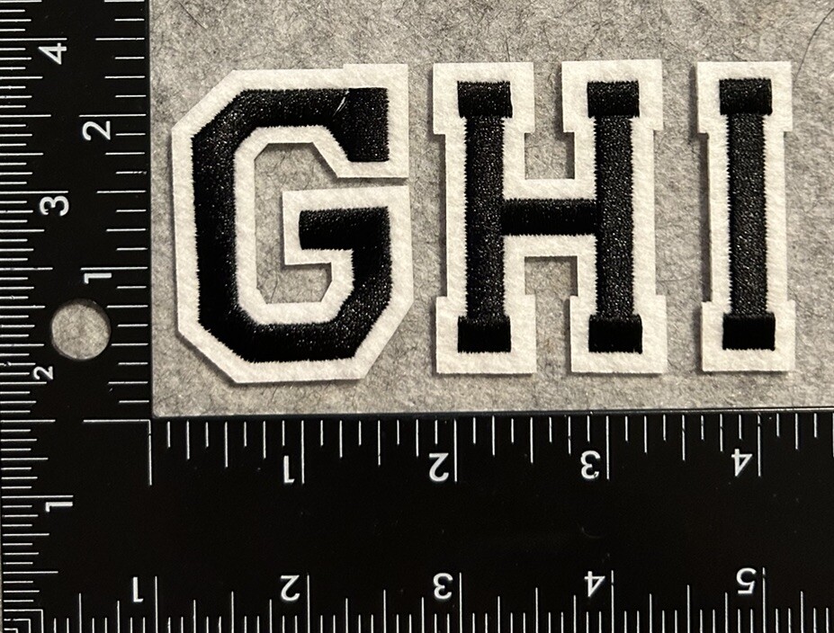 Alphabet Black Embroidered Letter Patch Jacket Hat Iron-on Jersey