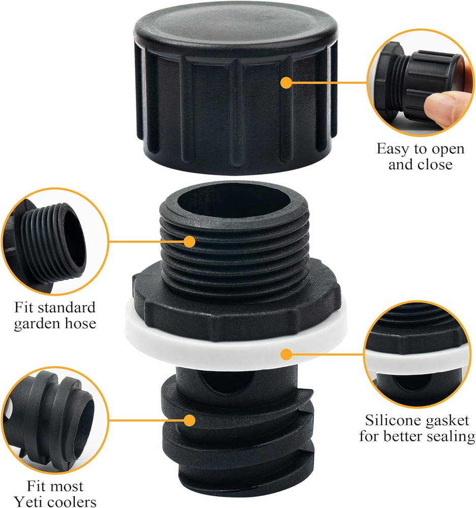 Cooler Drain Plug Hose Connection, Cooler Plug Replacement Compatible with Ye...