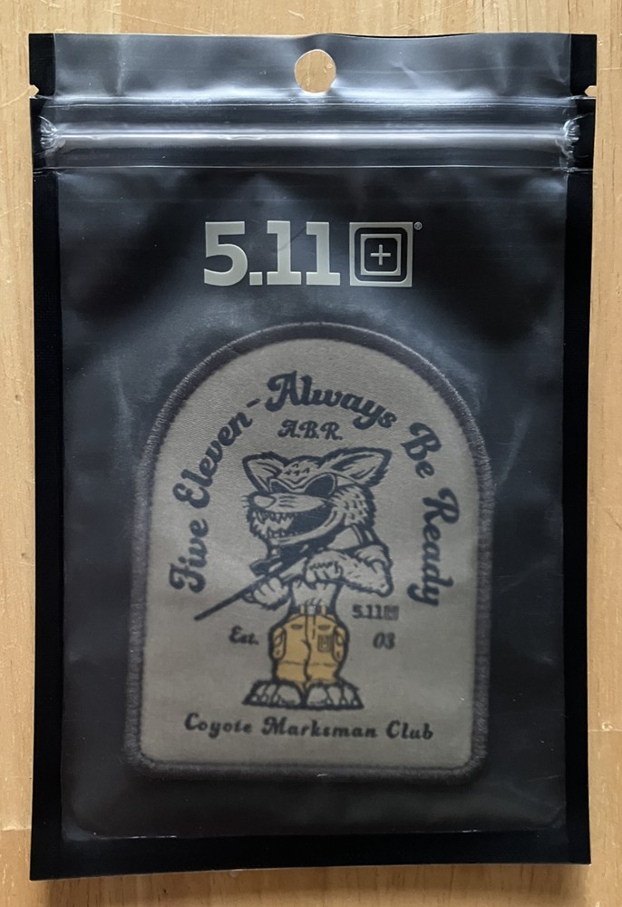 5.11 Tactical "Coyote Hunter Marksman Club" Morale Patch w/ Hook & Loop Backing