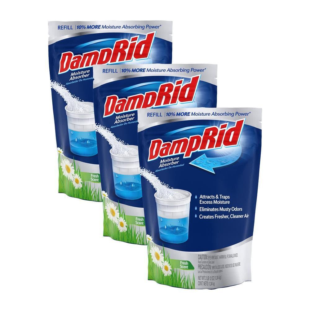 Damprid Moisture Absorber (3-Pack) Fresh Scent 44 Oz. Refillable