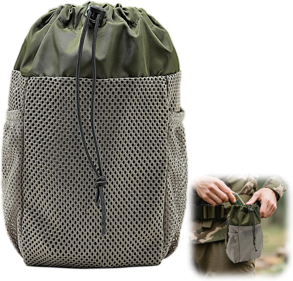 Saddle Hunting Dump Pouch, Mesh Hunting Storage Bag with Drawstring Closure, Eas