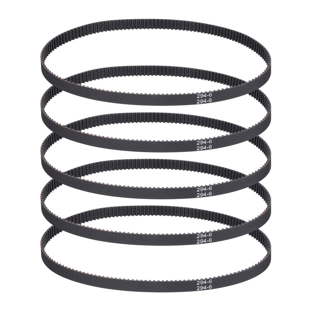 294mm GT-2 Timing Belt, 5pcs 6mm Width 2mm Pitch 3D Printing Closed Loop, Black