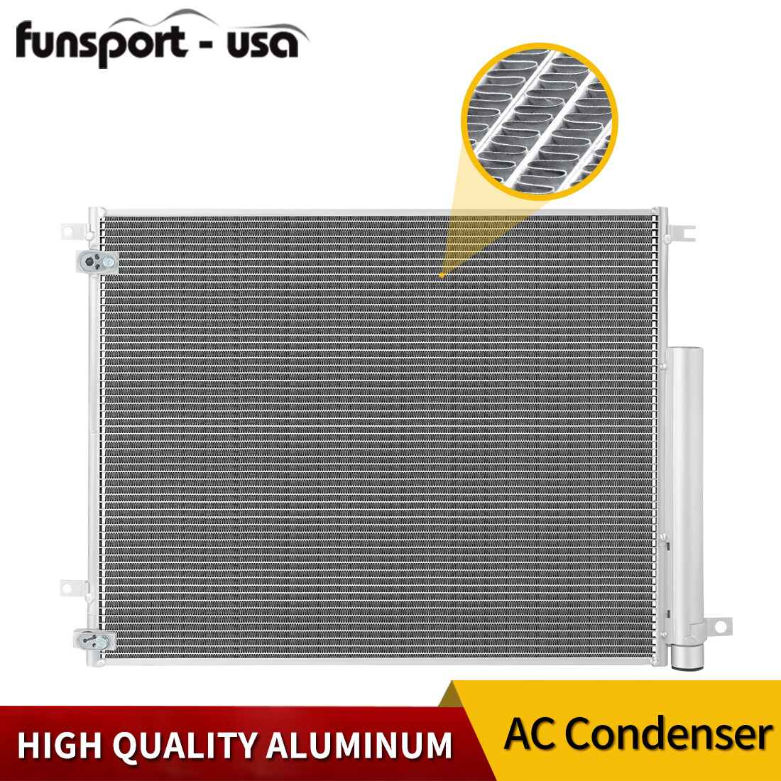 AC Condenser W/ Receiver Drier for 2016-2021 Honda Civic Coupe Sedan 2.0L l4