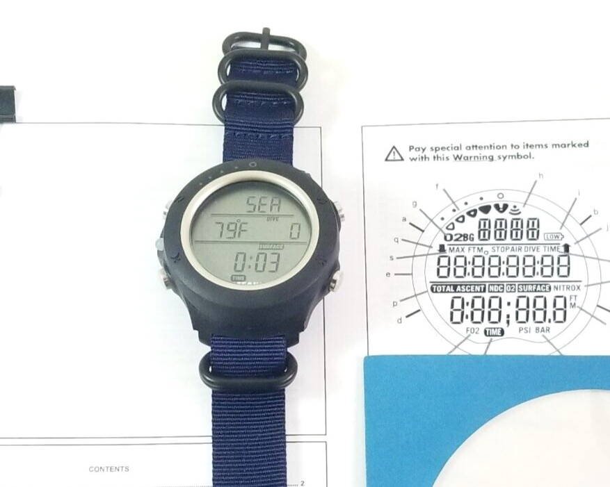 Oceanic Atom Wrist Watch Scuba Dive Computer Wireless Air & Nitrox #4767