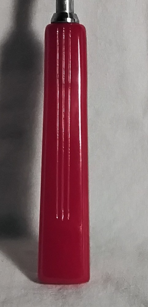 Vtg Chrome Cake Slicer-Red Bakelite Rectangular Handle-Cake Cutlery Utensil MCM