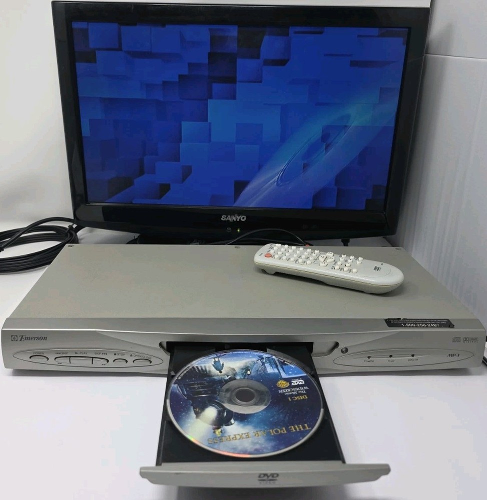 Emerson EWD7002 DVD / CD Player w/ Remote & Manual - Tested & Working