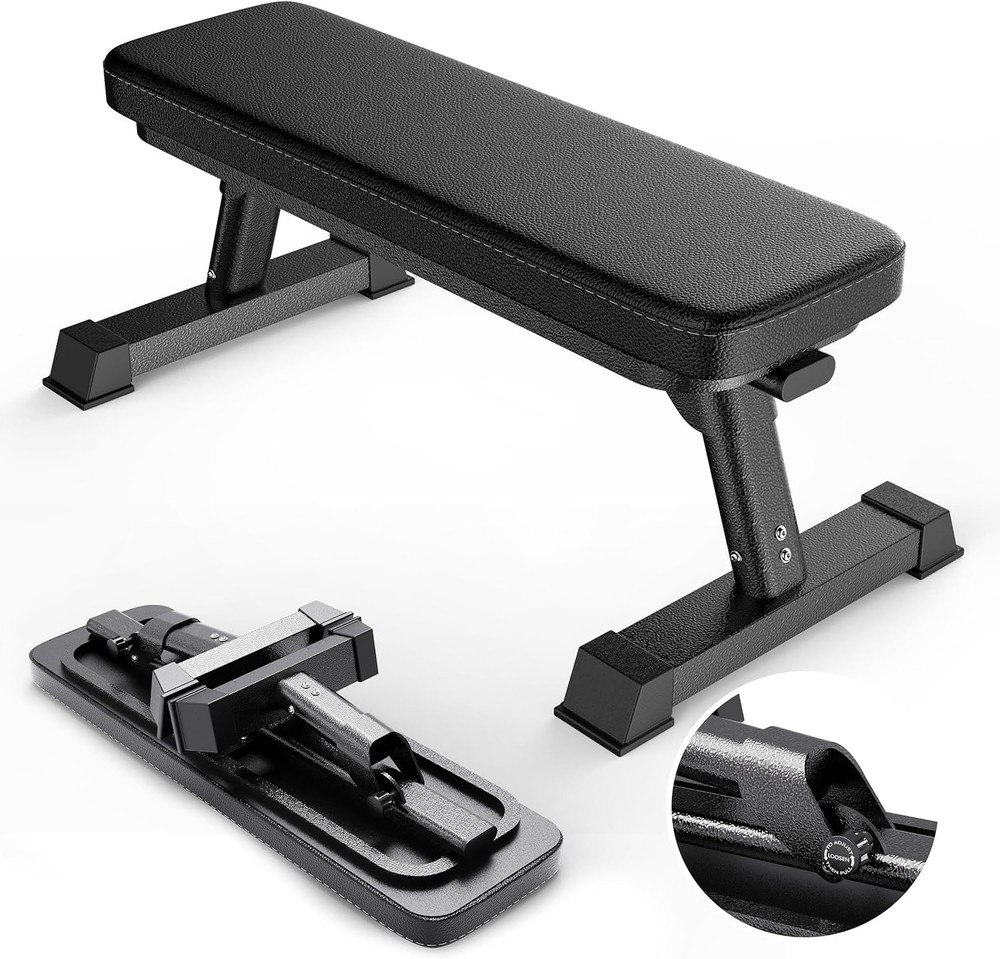 Foldable Flat Bench for Weight Training - 1,000 lb Capacity