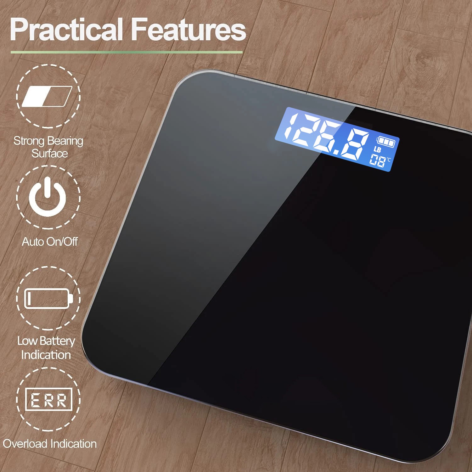 Digital Body Weight Scale Backlit Display High Precision BathroomScale 400 lbs