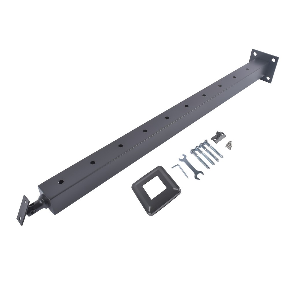 Black Cable Railing Post 35"x2"x2" Level Drilled Surface Mount Indoor Outdoor