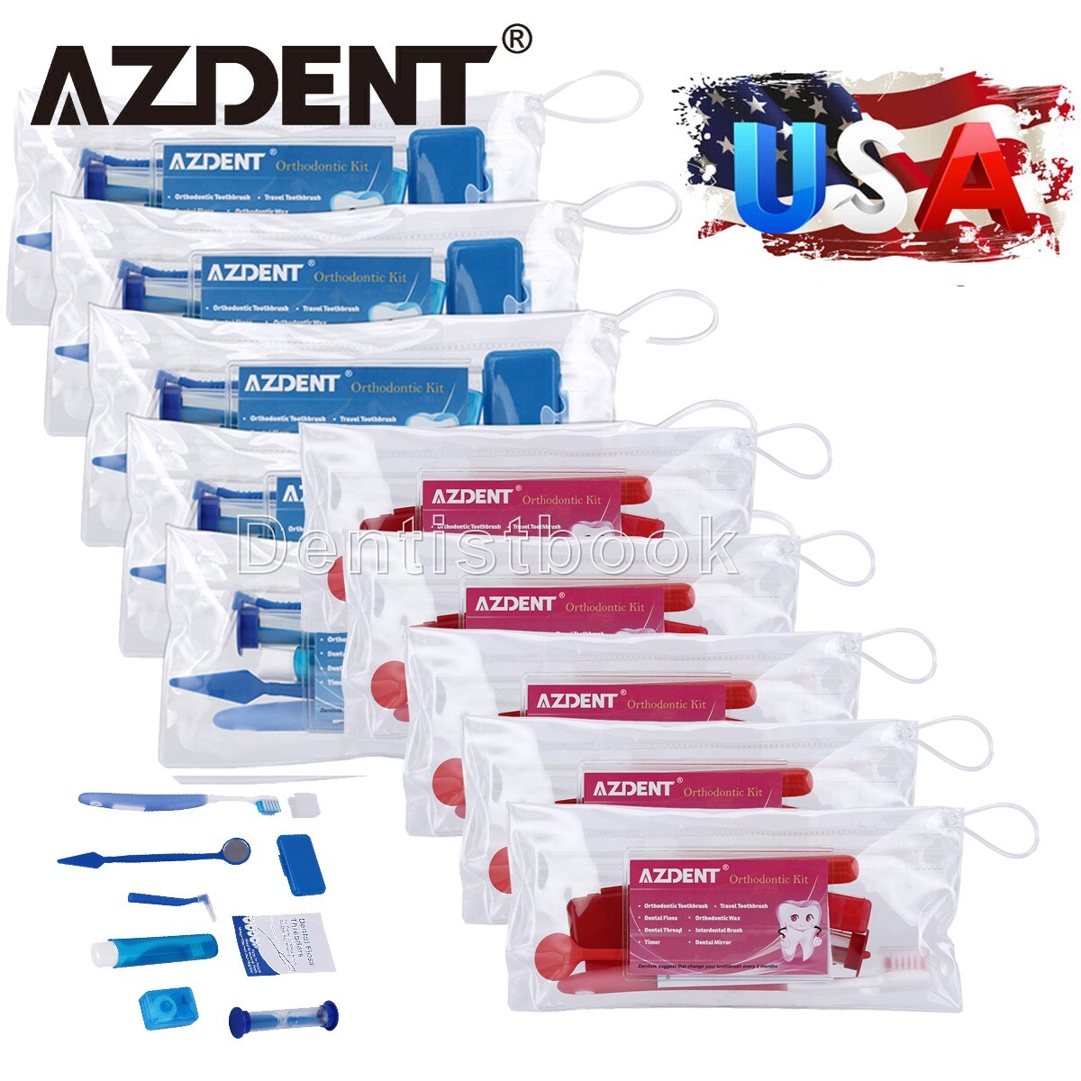 Dental Orthodontic Kits Teeth Oral Cleaning Care Brush Floss Wax Thread Travel